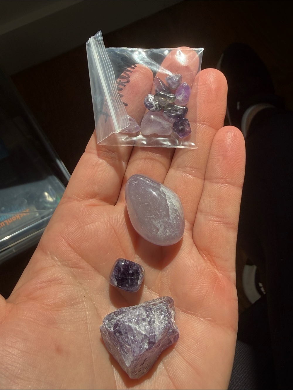 Bundle of amethyst crystal stones